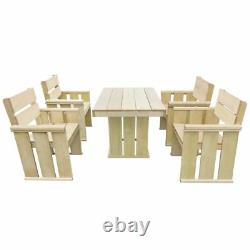 Wooden Table Chair Set Garden Outdoor Patio Dining Coffee Furniture Chairs Wood