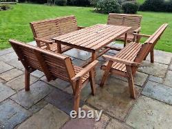 Wooden garden furniture Wooden garden table dining set Solid Patio Set sits 10