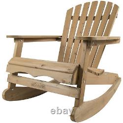 Woodside Rocking Adirondack Chair Outdoor Wooden Garden Patio Furniture