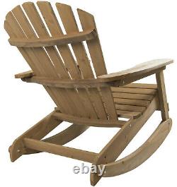 Woodside Rocking Adirondack Chair Outdoor Wooden Garden Patio Furniture