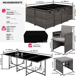 XL Garden dining set in rattan 12 seats, 1 table Outdoor Patio Furniture