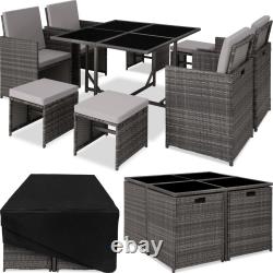 XL Rattan garden dining set 8 seats, 1 table Outdoor Patio Furniture Cube