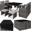 Xl Rattan Garden Dining Set 8 Seats, 1 Table Outdoor Patio Furniture Cube