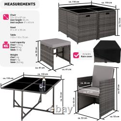 XL Rattan garden dining set 8 seats, 1 table Outdoor Patio Furniture Cube