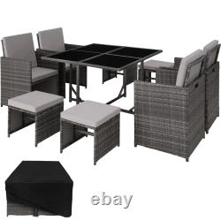 XL Rattan garden dining set 8 seats, 1 table Outdoor Patio Furniture Cube