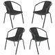 Xlarge Garden Table And 4/6 Chairs Black Patio Furniture Set Outdoor Dining Seat