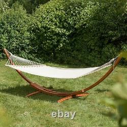 XXL Pine Wooden Double Hammock Patio Outdoor Bed Sun Garden Lounger Furniture